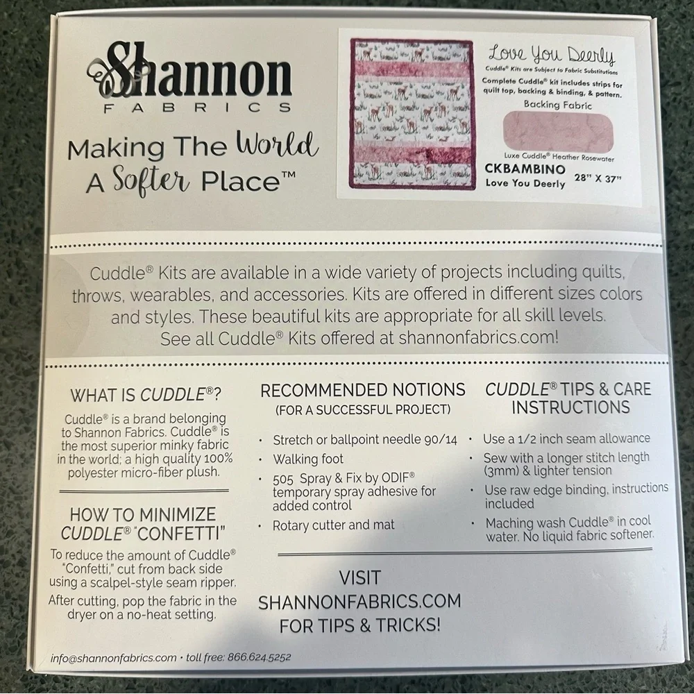 Shannon Fabrics COMPLETE Cuddle Quilt Kit 